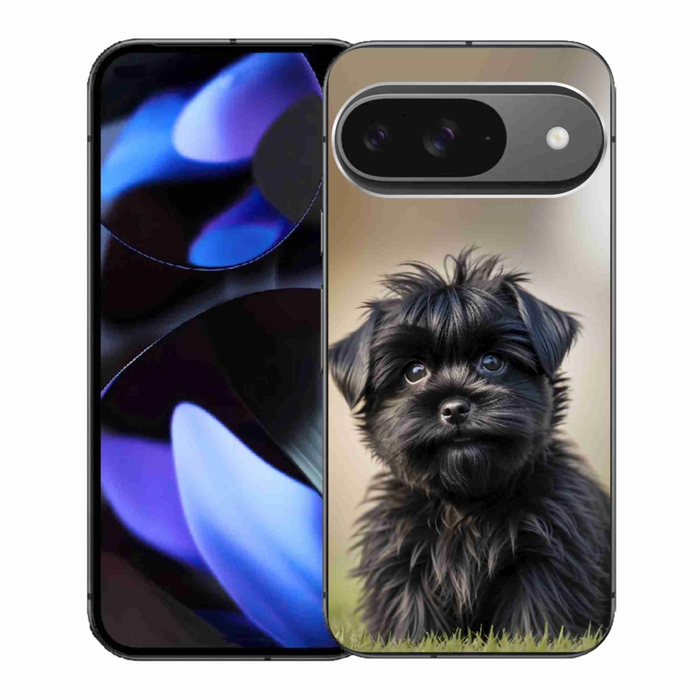 Gelový kryt mmCase na Google Pixel 9 - roztomilý černý pejsek
