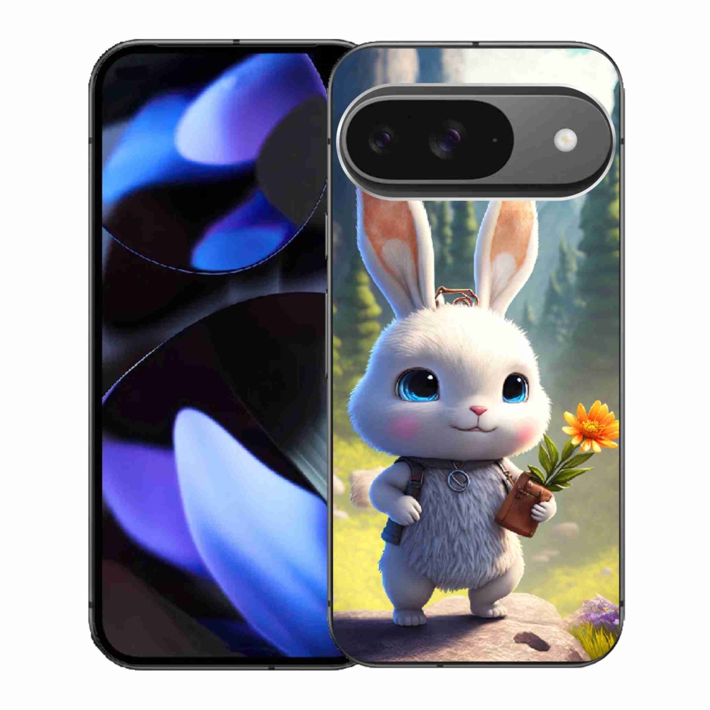 Gelový kryt mmCase na Google Pixel 9 - roztomilý králíček