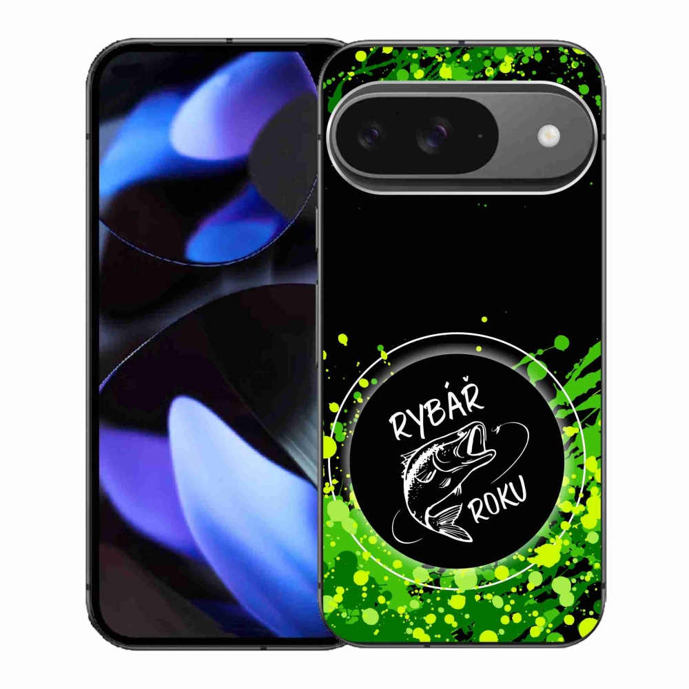 Gelový kryt mmCase na Google Pixel 9 - rybář roku černé pozadí