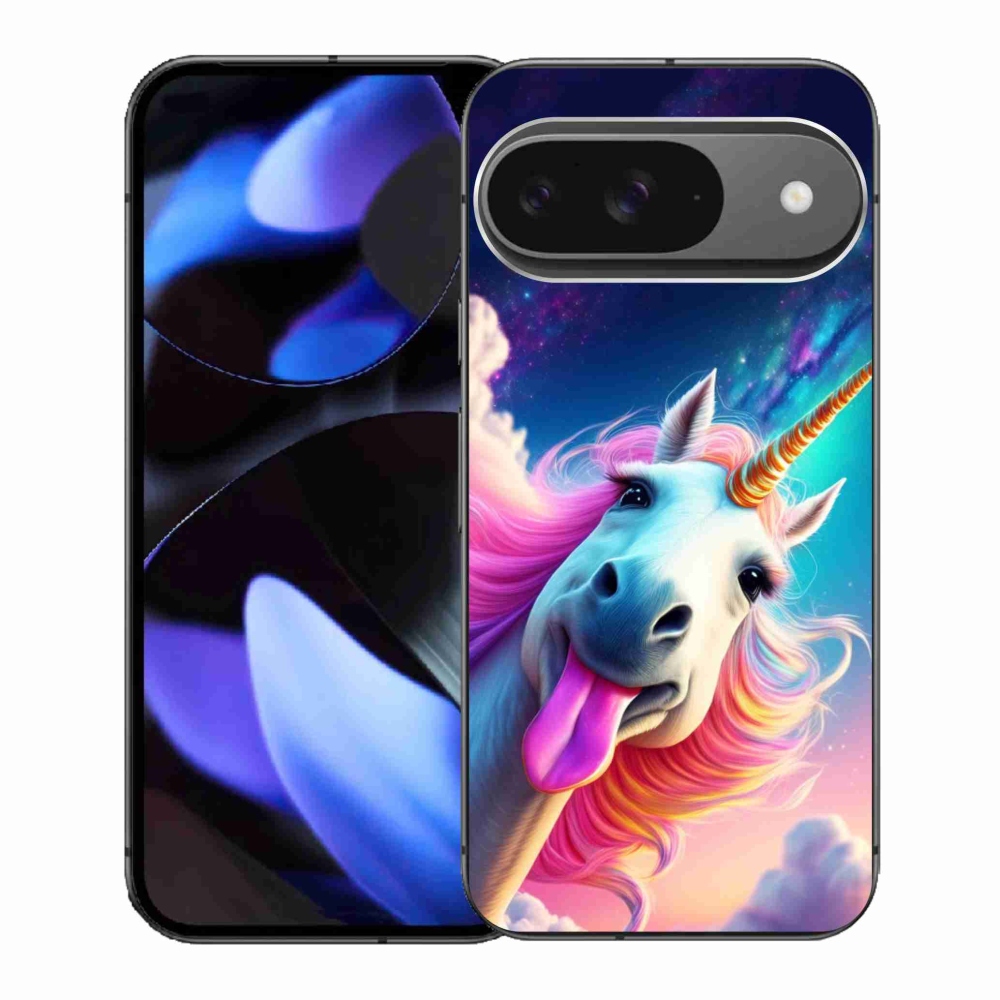 Gelový kryt mmCase na Google Pixel 9 - šílený jednorožec