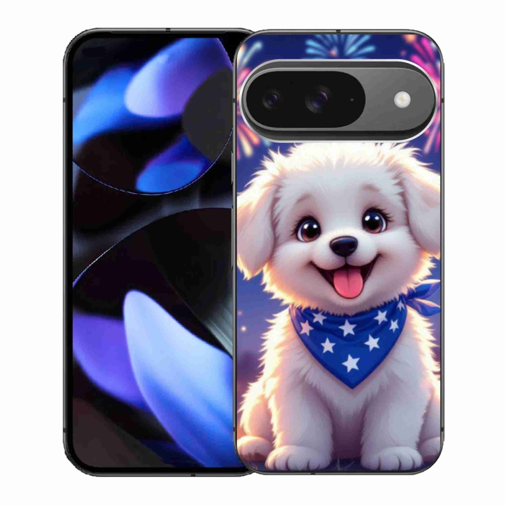 Gelový kryt mmCase na Google Pixel 9 - slavnostní štěně