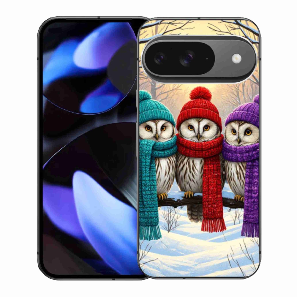 Gelový kryt mmCase na Google Pixel 9 - soví přátelé