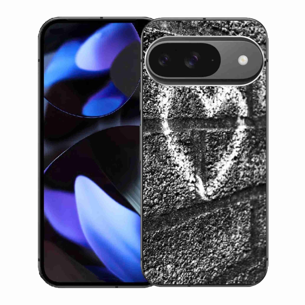 Gelový kryt mmCase na Google Pixel 9 - srdce na zdi