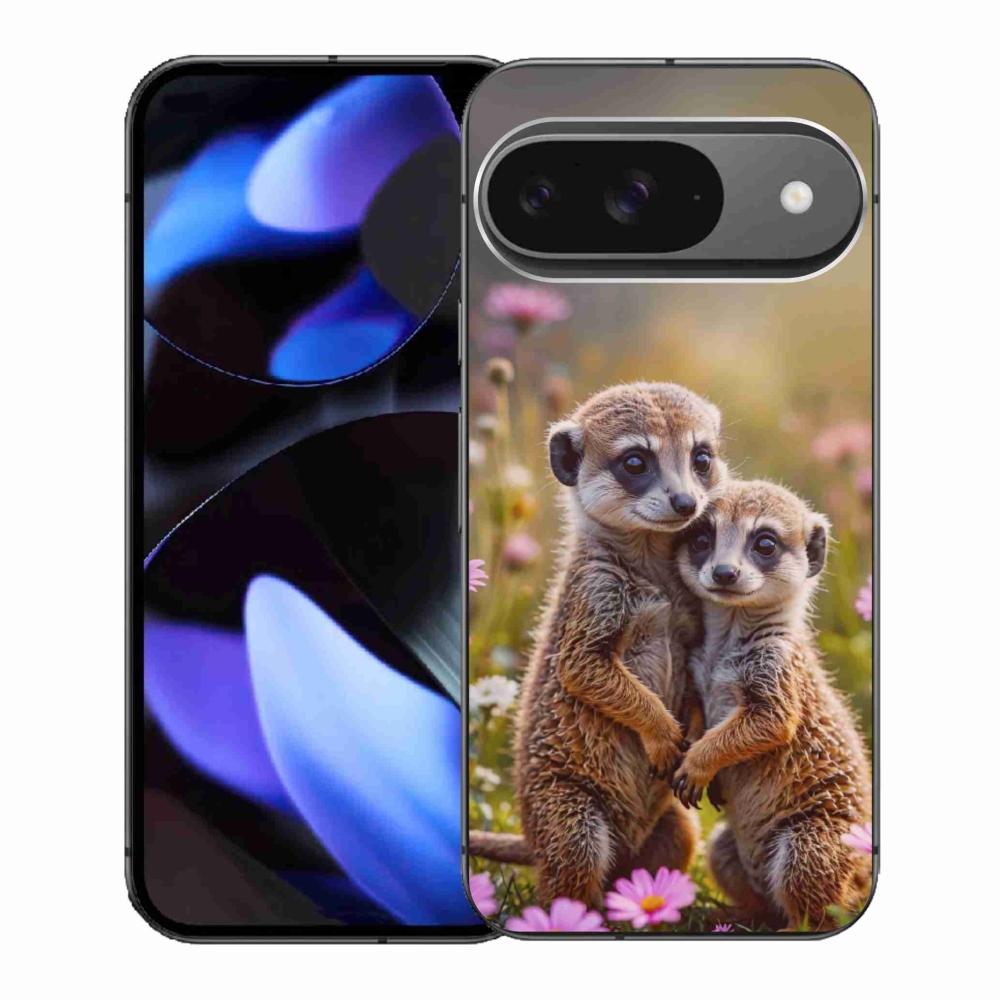 Gelový kryt mmCase na Google Pixel 9 - surikatí duo