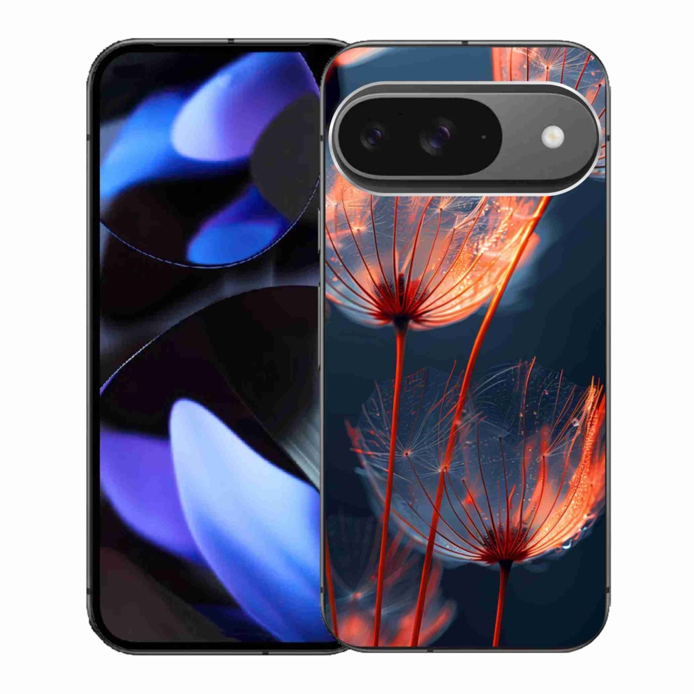 Gelový kryt mmCase na Google Pixel 9 - světélkující chmýří