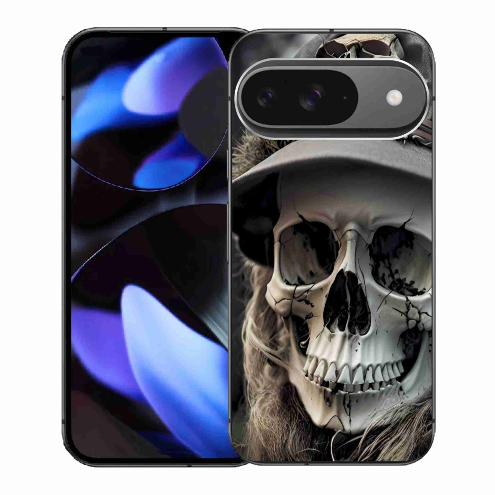 Gelový kryt mmCase na Google Pixel 9 - temná lebka