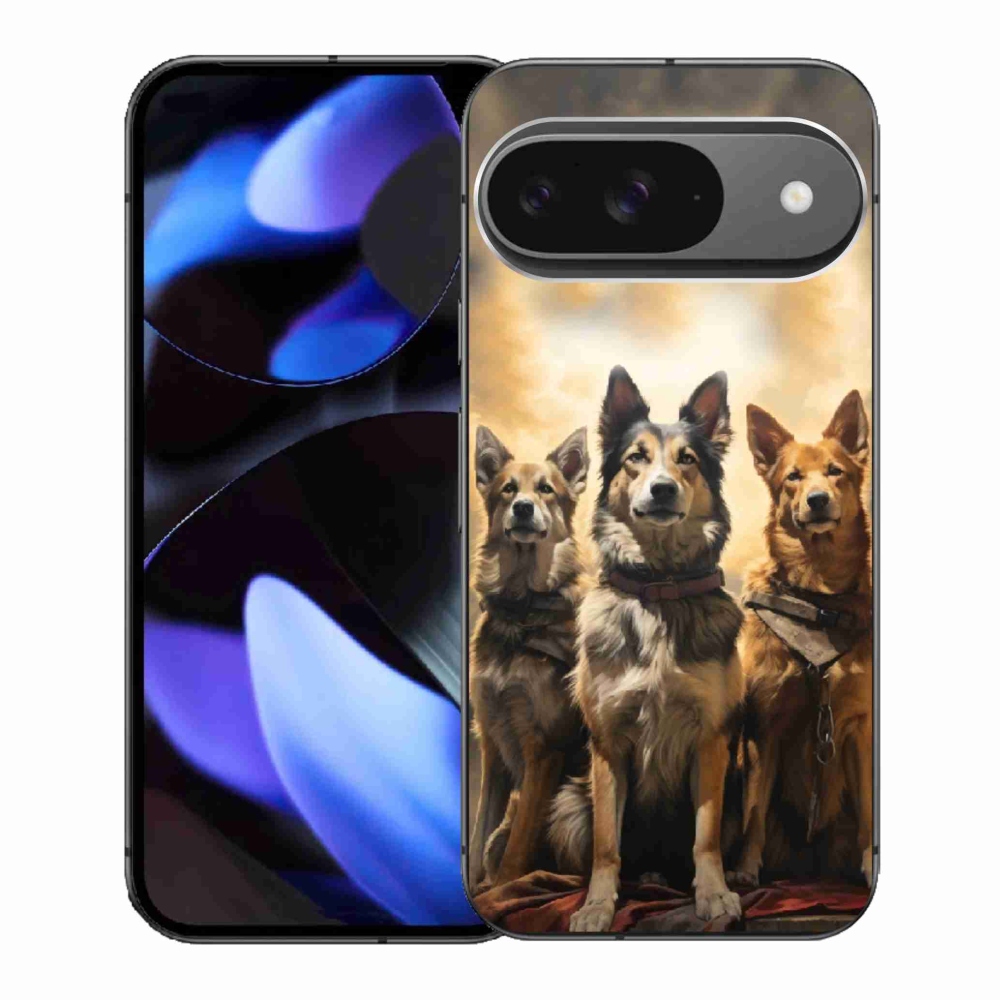 Gelový kryt mmCase na Google Pixel 9 - tři psi
