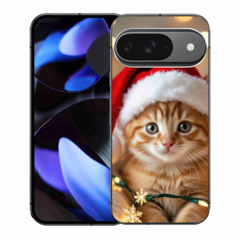 Gelový kryt mmCase na Google Pixel 9 - vánoční kotě