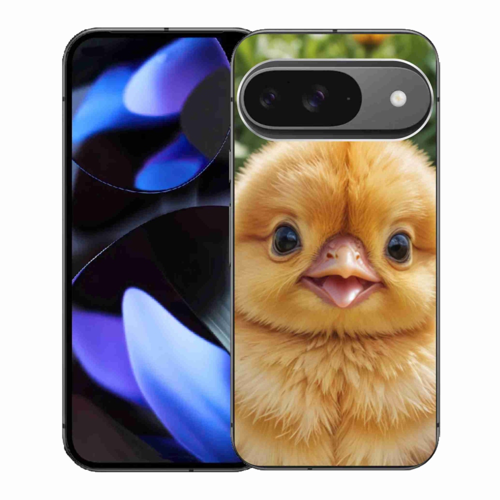 Gelový kryt mmCase na Google Pixel 9 - veselé kuřátko