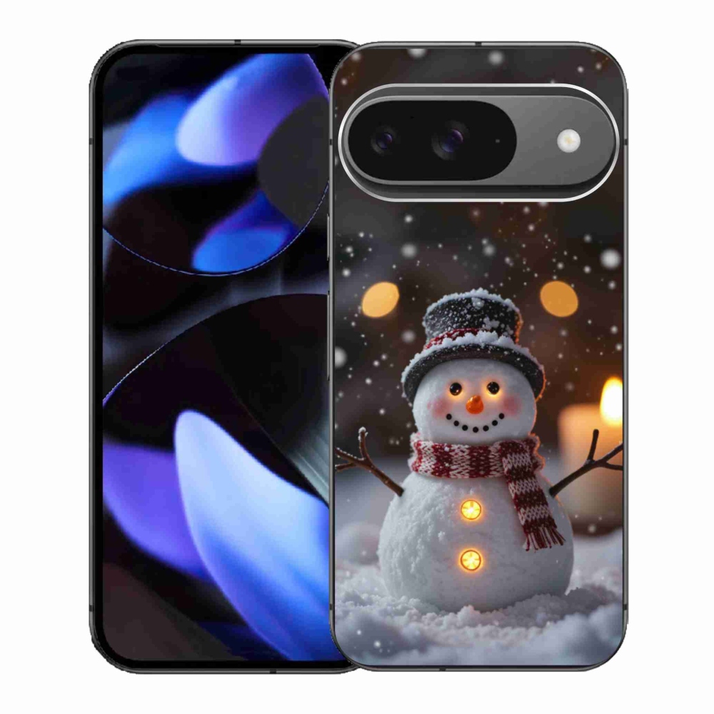 Gelový kryt mmCase na Google Pixel 9 - veselý sněhulák
