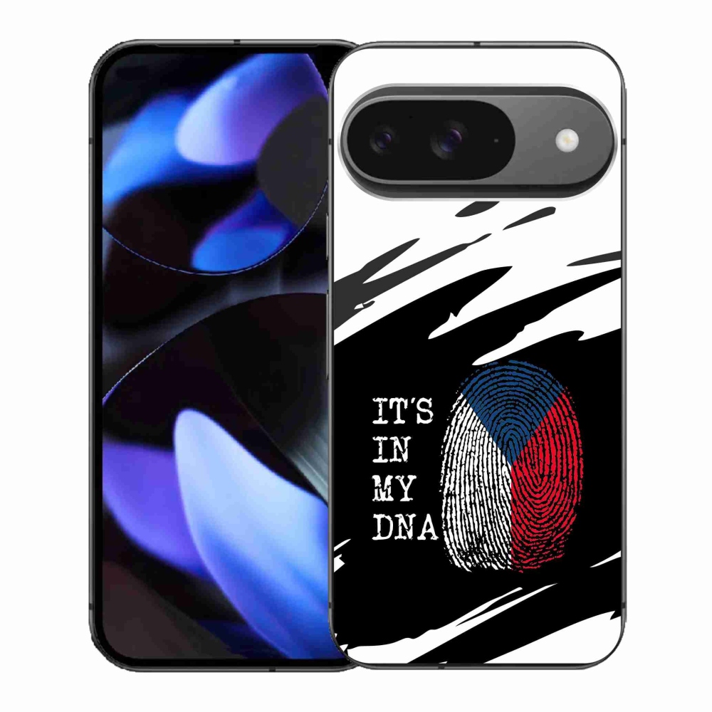 Gelový kryt mmCase na Google Pixel 9 - vlajka otisk prstu černobílé pozadí