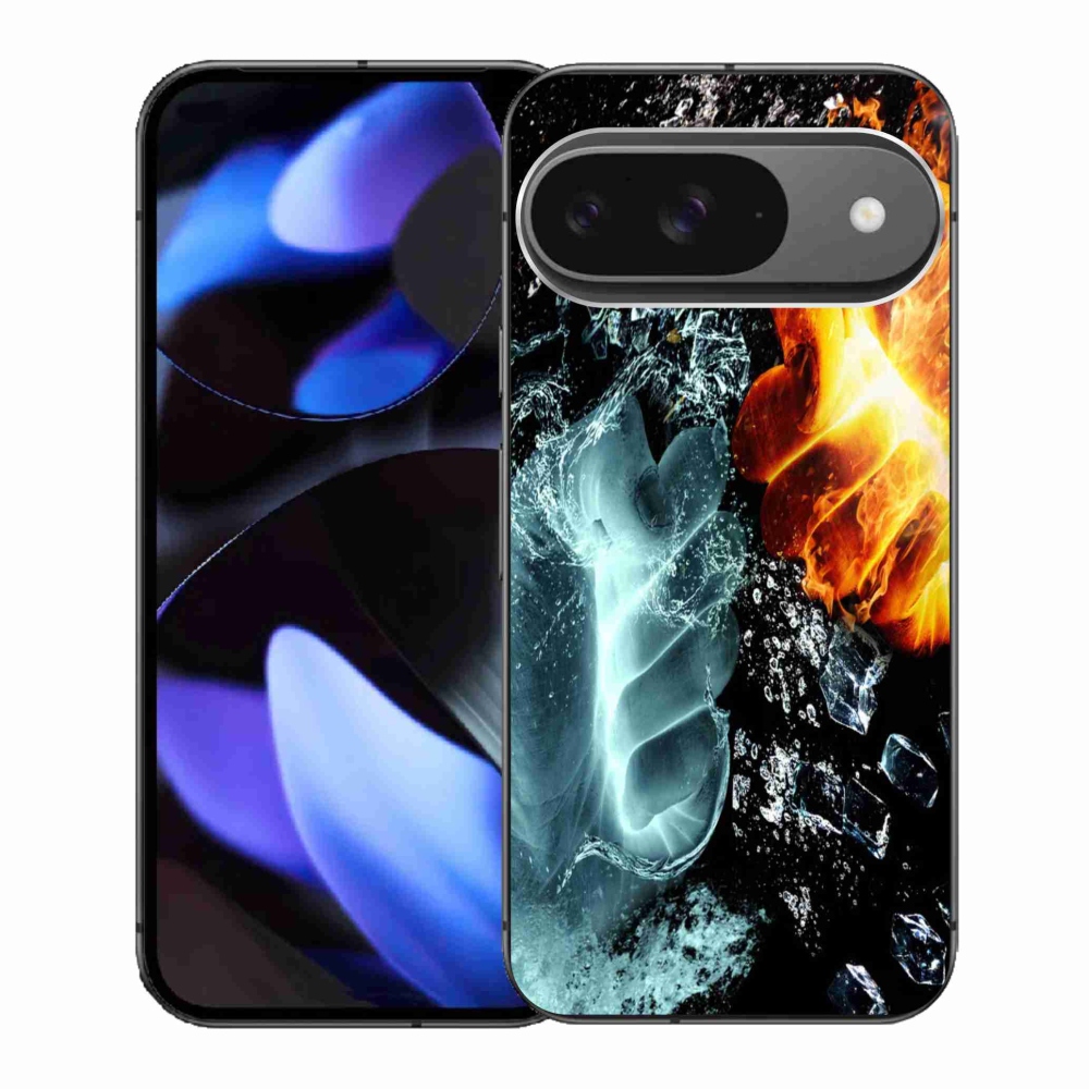 Gelový kryt mmCase na Google Pixel 9 - voda a oheň
