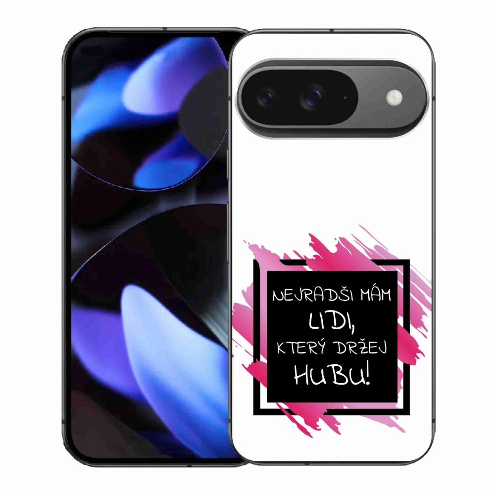 Gelový kryt mmCase na Google Pixel 9 - vtipný text 7 černobílé pozadí