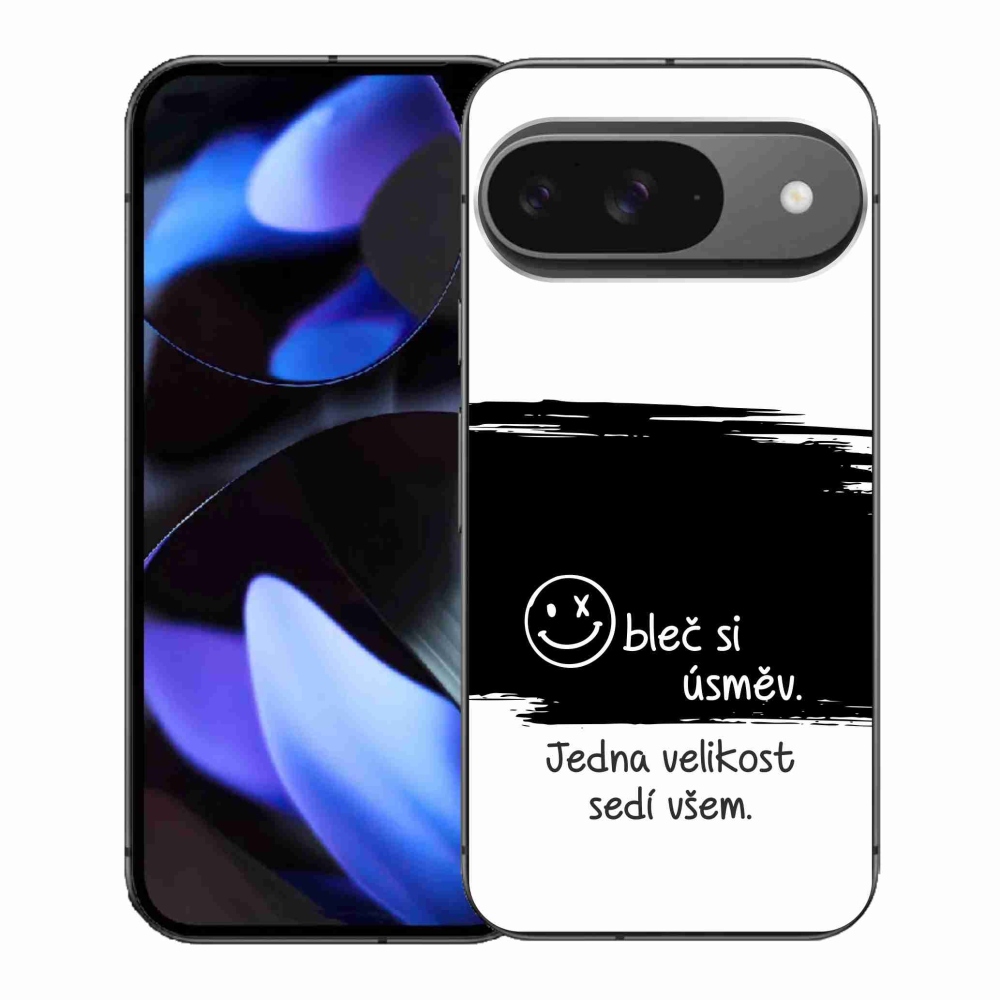 Gelový kryt mmCase na Google Pixel 9 - vtipný text 8 černobílé pozadí