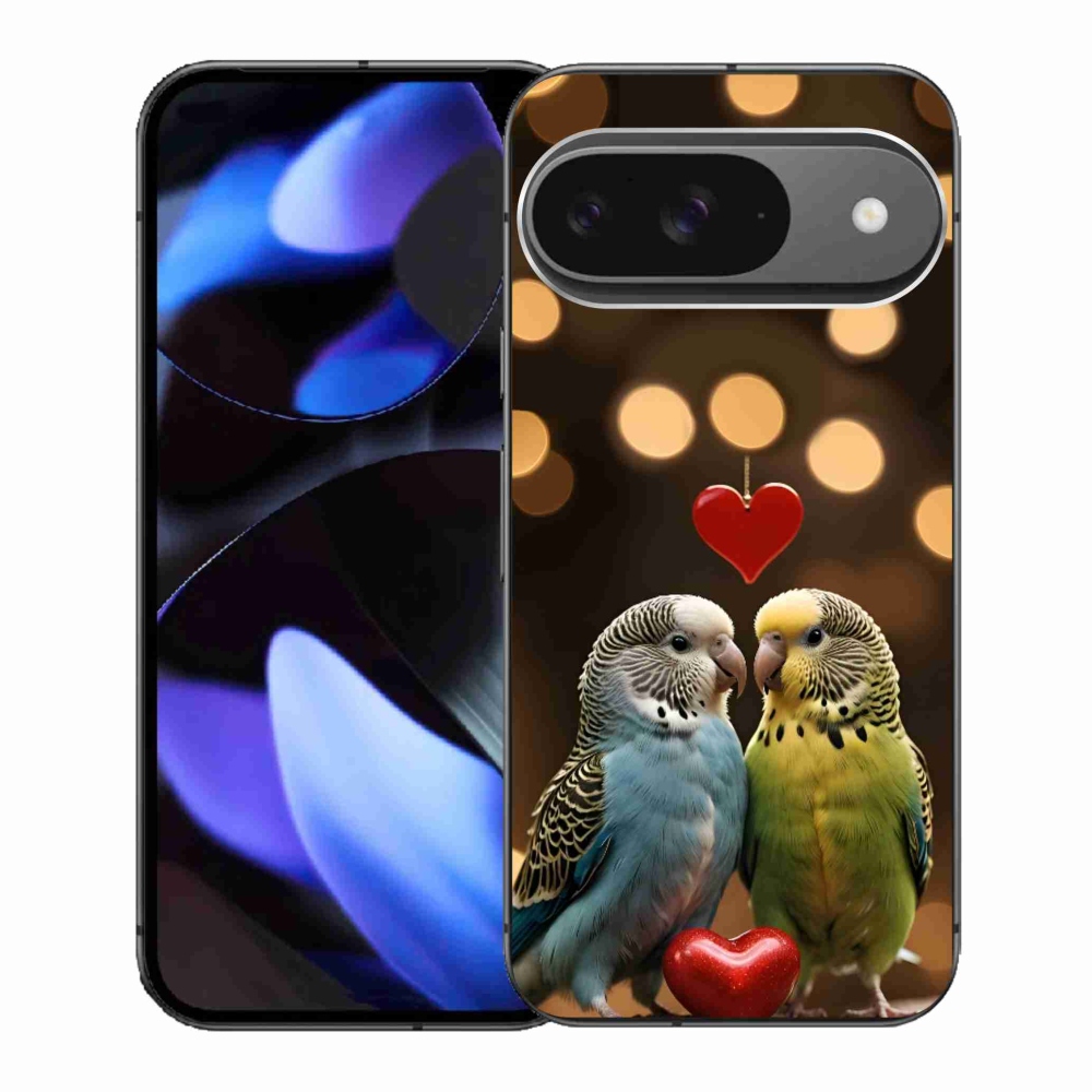 Gelový kryt mmCase na Google Pixel 9 - zamilovaní papoušci