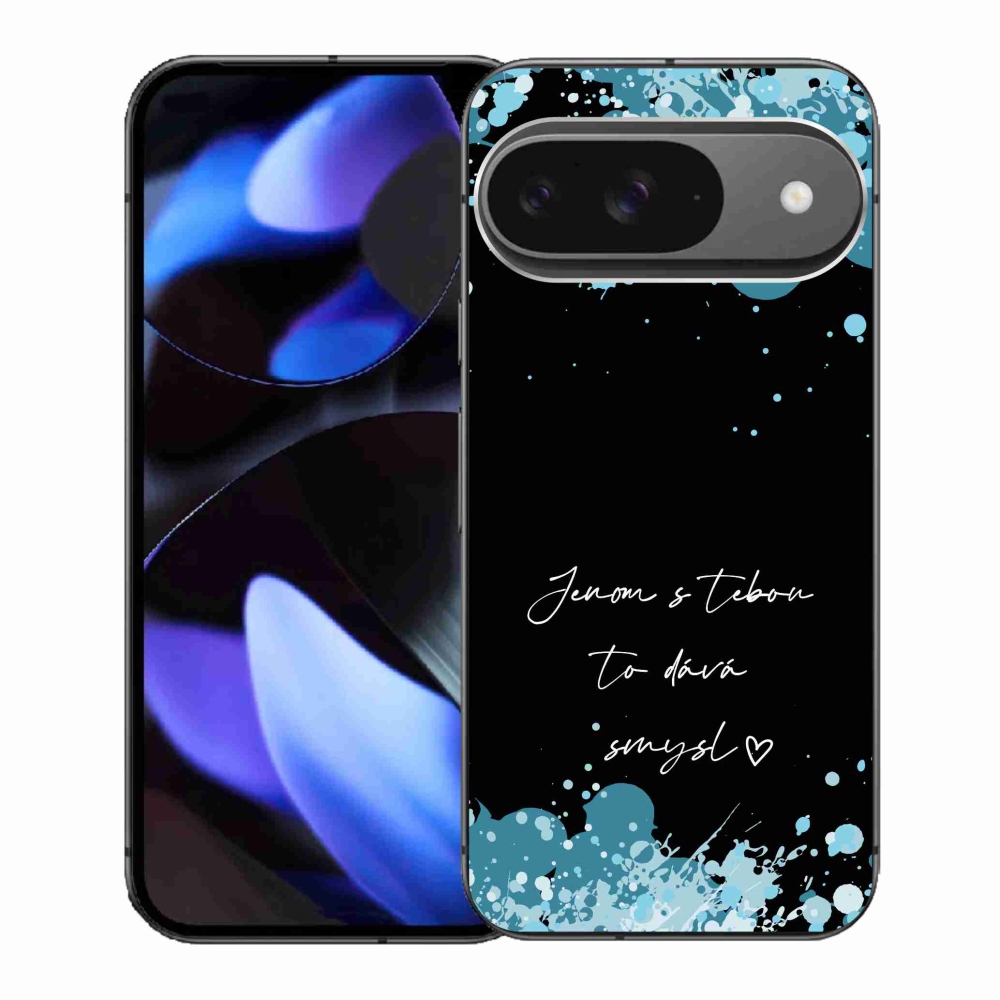 Gelový kryt mmCase na Google Pixel 9 - zamilovaný text černé pozadí