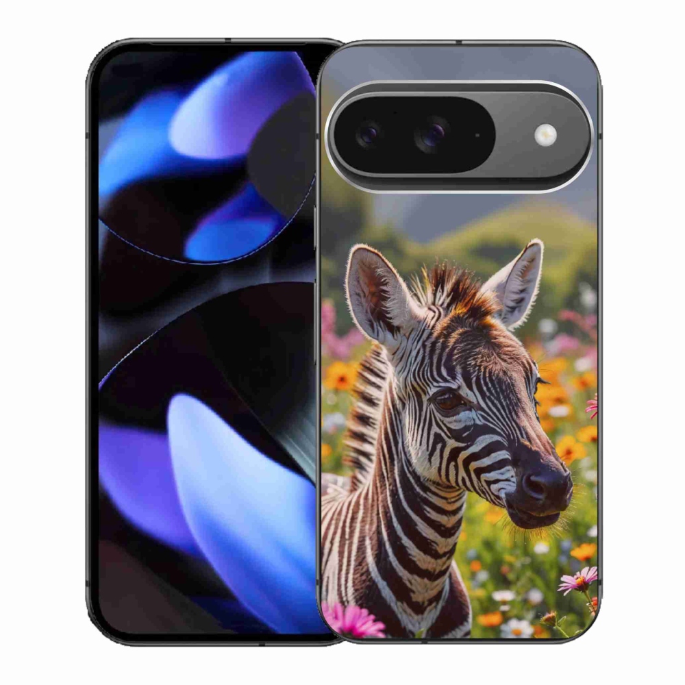 Gelový kryt mmCase na Google Pixel 9 - zebra na louce