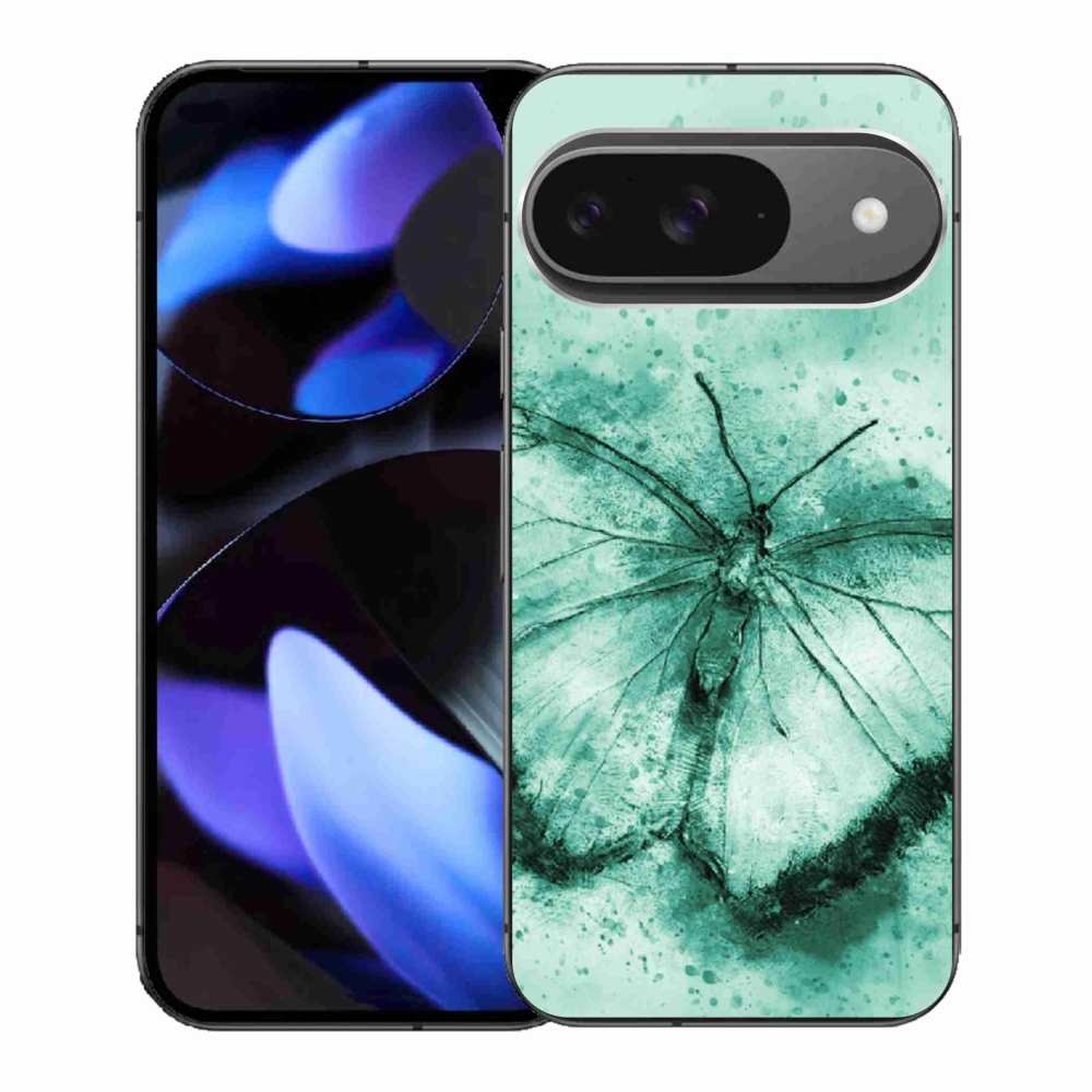 Gelový kryt mmCase na Google Pixel 9 - zelený motýl