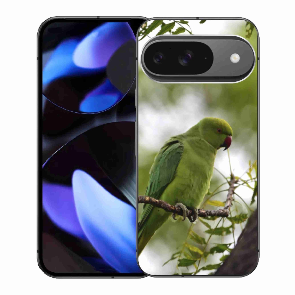 Gelový kryt mmCase na Google Pixel 9 - zelený papoušek