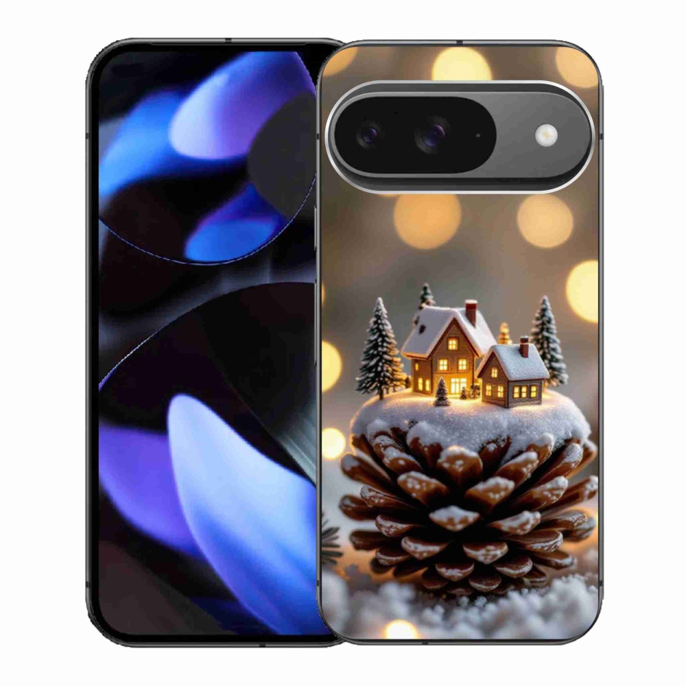 Gelový kryt mmCase na Google Pixel 9 - zimní vesnička