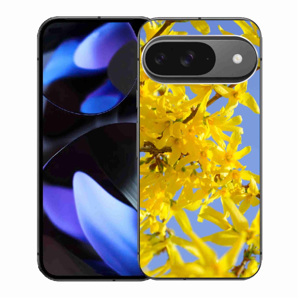 Gelový kryt mmCase na Google Pixel 9 - žluté květy