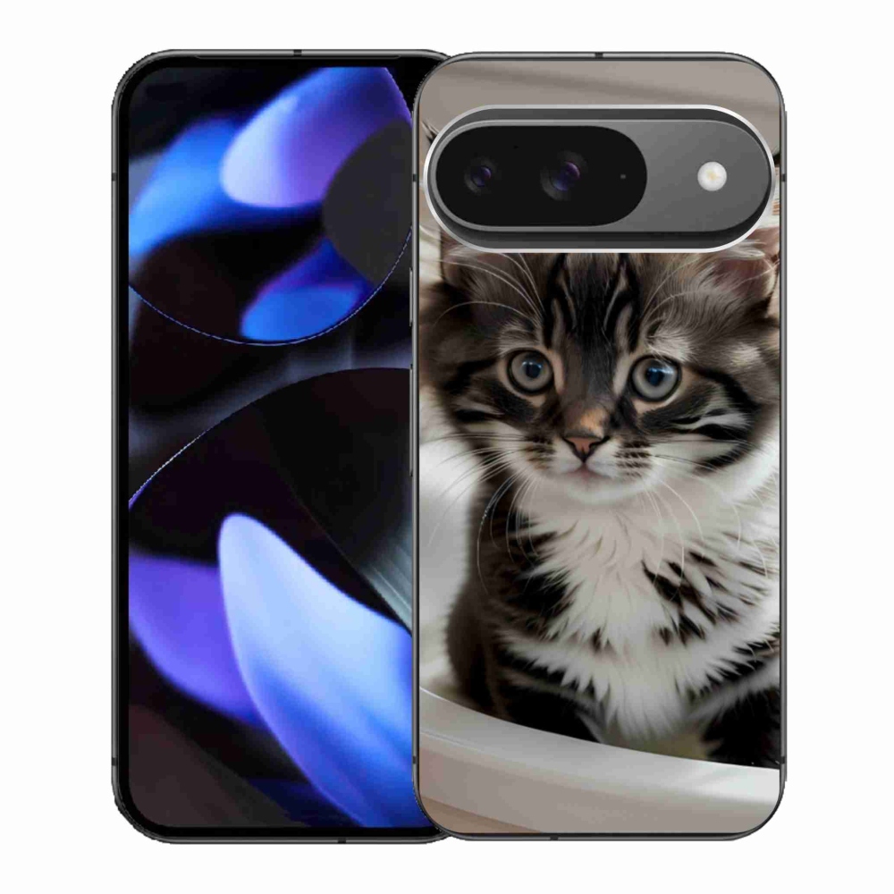 Gelový kryt mmCase na Google Pixel 9 - zvědavé kotě
