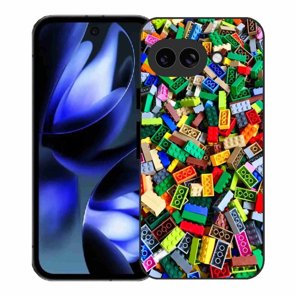 Gelový kryt mmCase na Google Pixel 9a - barevné stavební kostky