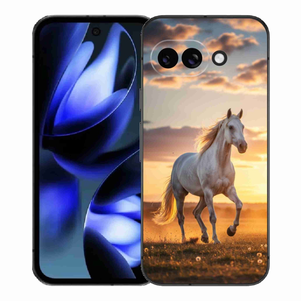 Gelový kryt mmCase na Google Pixel 9a - běžící bílý kůň 2
