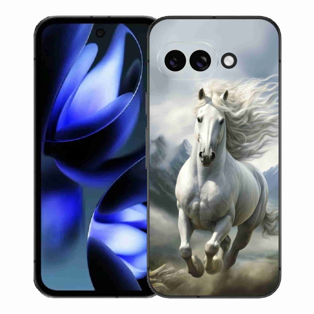 Gelový kryt mmCase na Google Pixel 9a - běžící bílý kůň 3