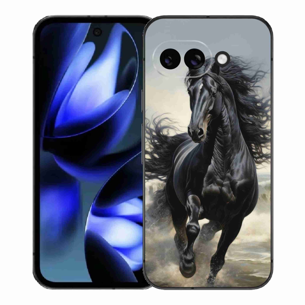 Gelový kryt mmCase na Google Pixel 9a - běžící černý kůň