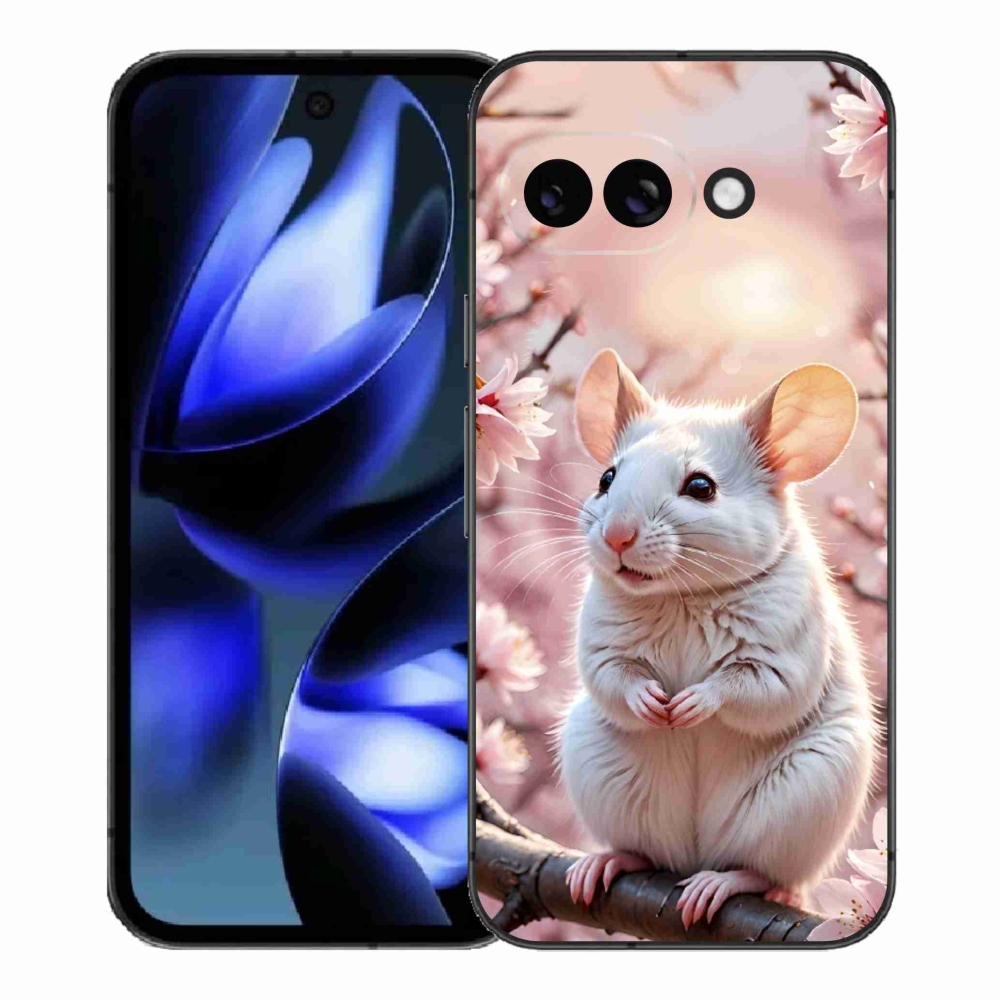 Gelový kryt mmCase na Google Pixel 9a - bílá myš na větvi