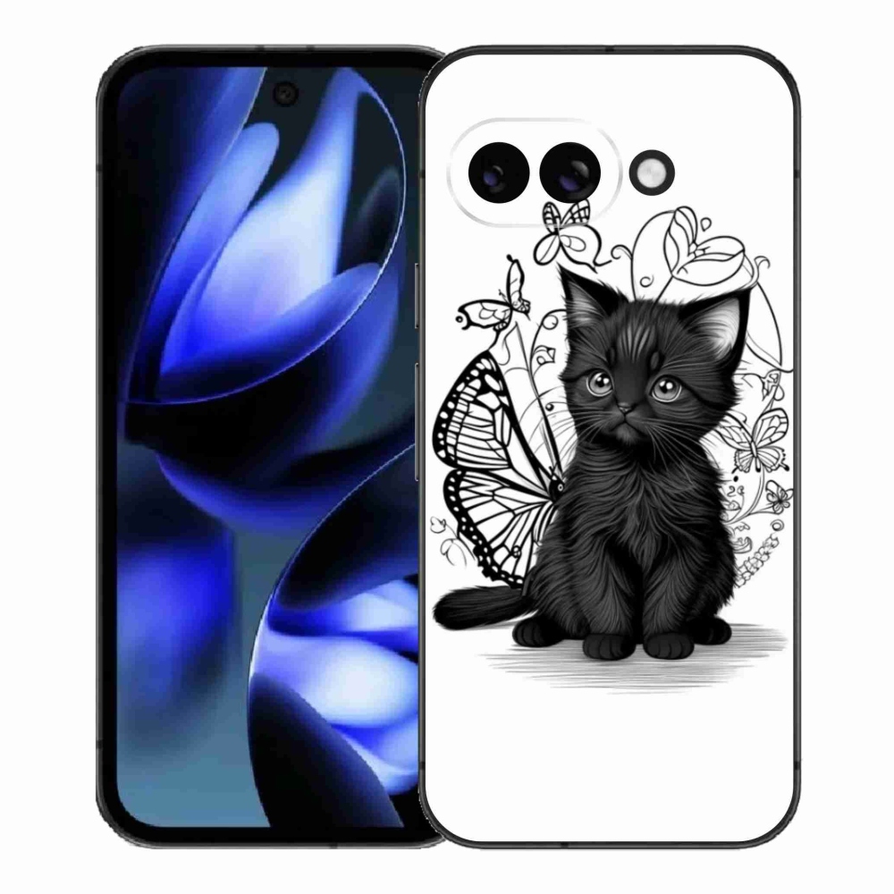 Gelový kryt mmCase na Google Pixel 9a - černé kotě