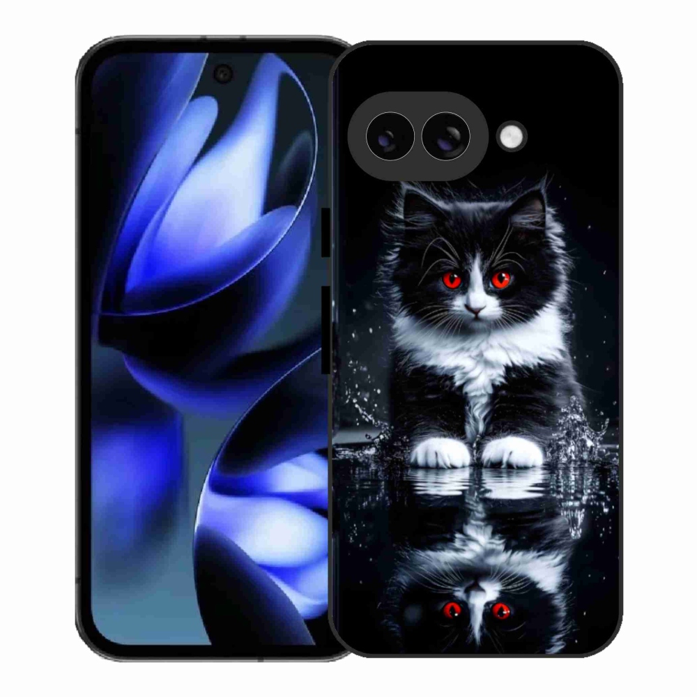 Gelový kryt mmCase na Google Pixel 9a - černobílé kotě