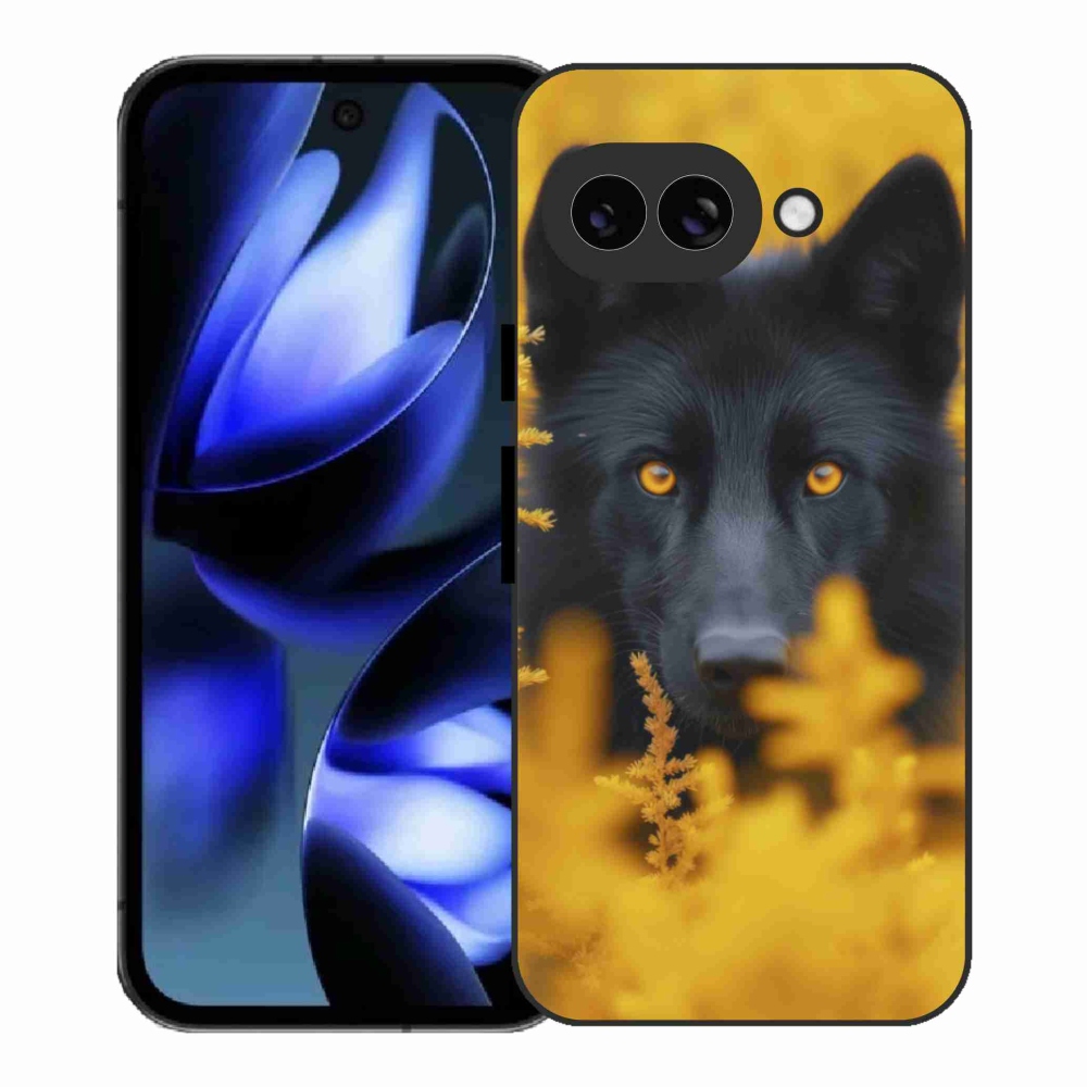 Gelový kryt mmCase na Google Pixel 9a - černý vlk 2