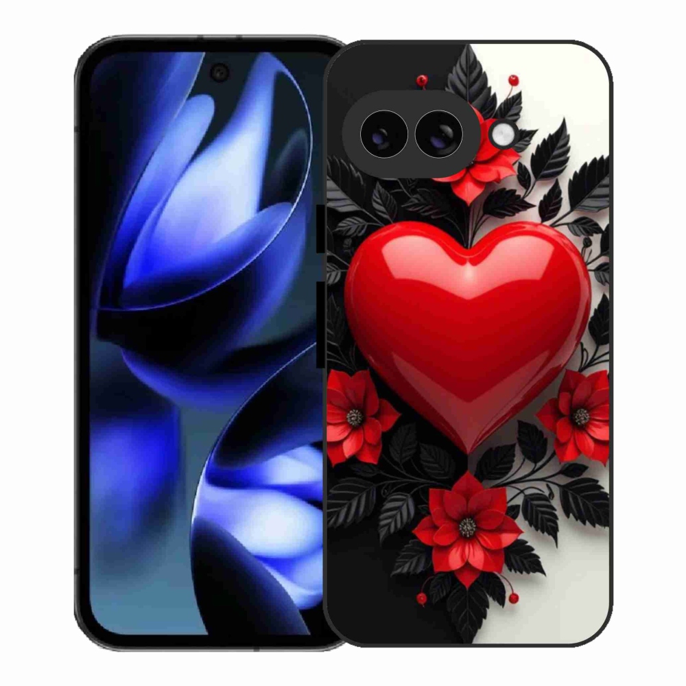 Gelový kryt mmCase na Google Pixel 9a - červené srdce