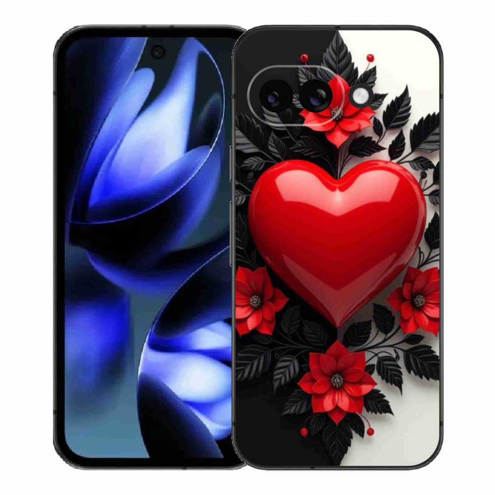 Gelový kryt mmCase na Google Pixel 9a - červené srdce