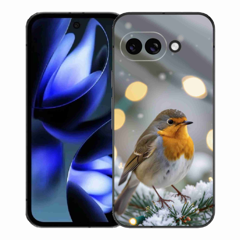 Gelový kryt mmCase na Google Pixel 9a - červenka v zimě