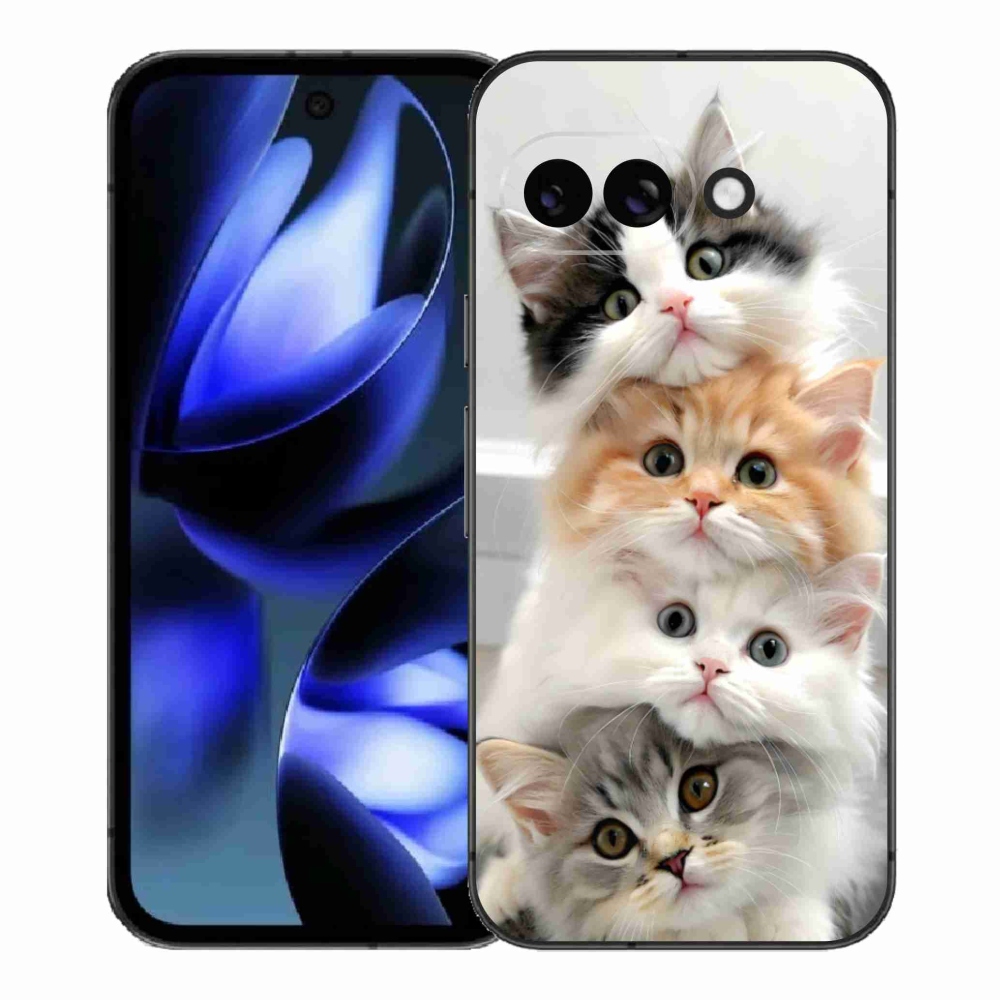 Gelový kryt mmCase na Google Pixel 9a - kočičí parta