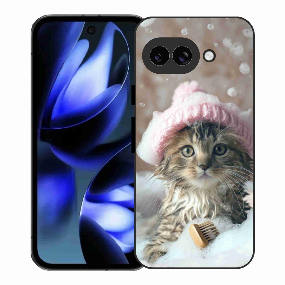 Gelový kryt mmCase na Google Pixel 9a - kotě a koupel