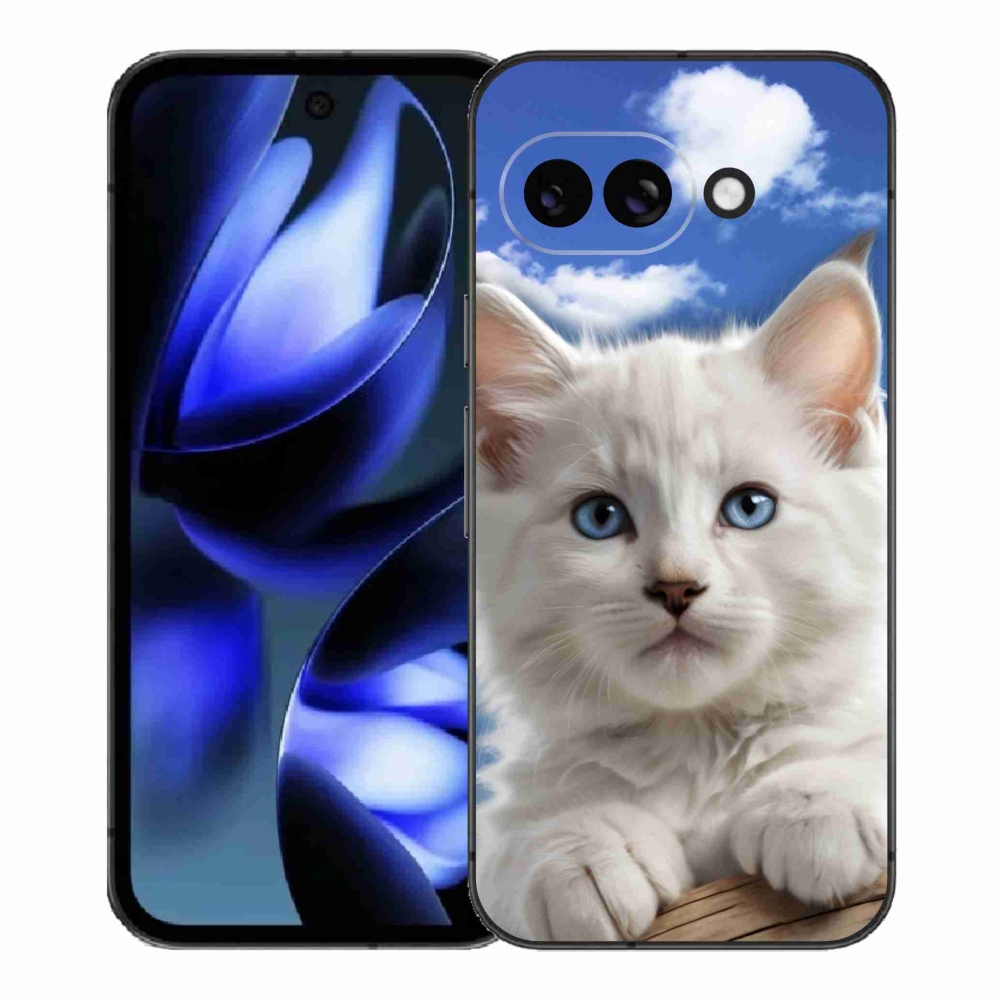 Gelový kryt mmCase na Google Pixel 9a - kotě a oblaka