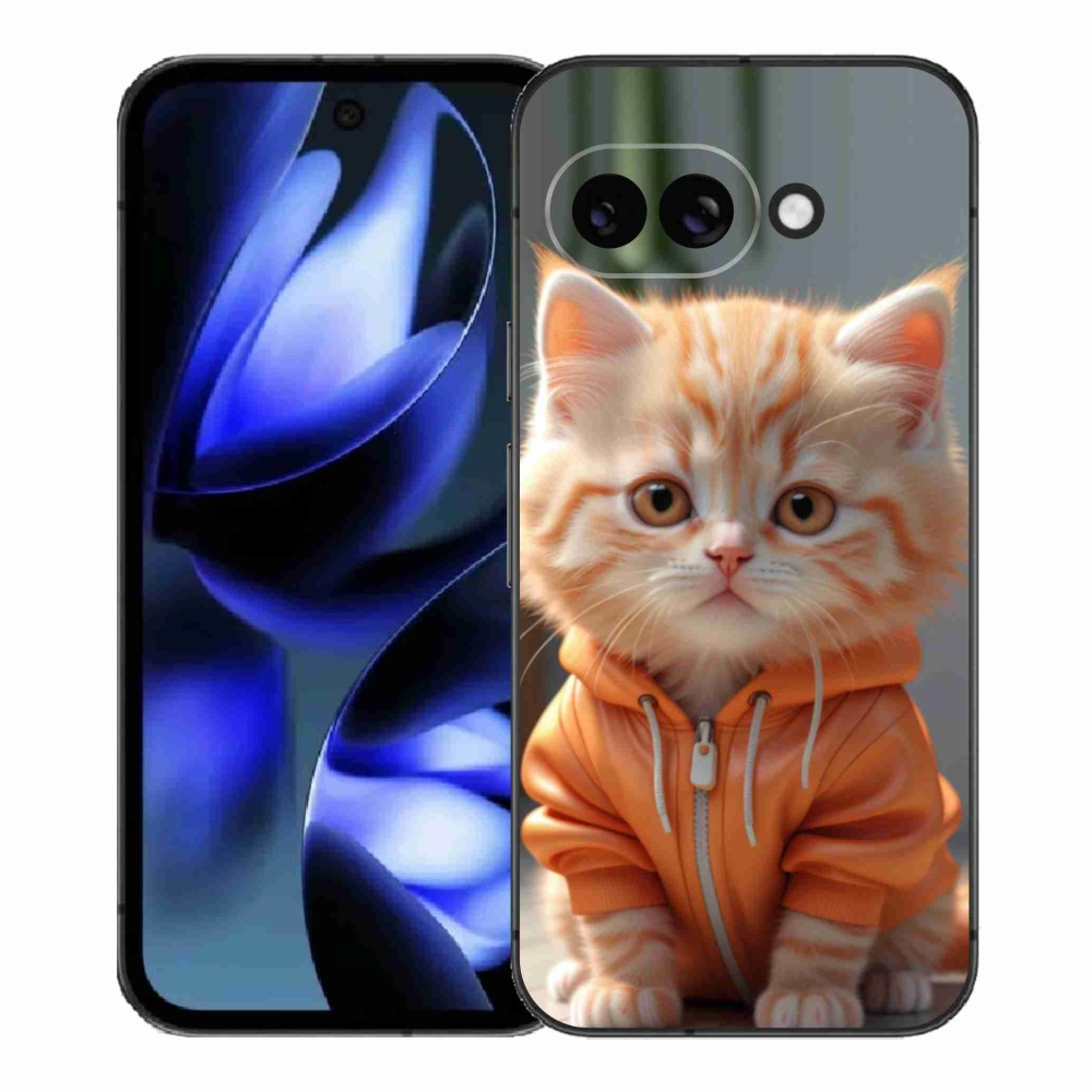 Gelový kryt mmCase na Google Pixel 9a - kotě v mikině