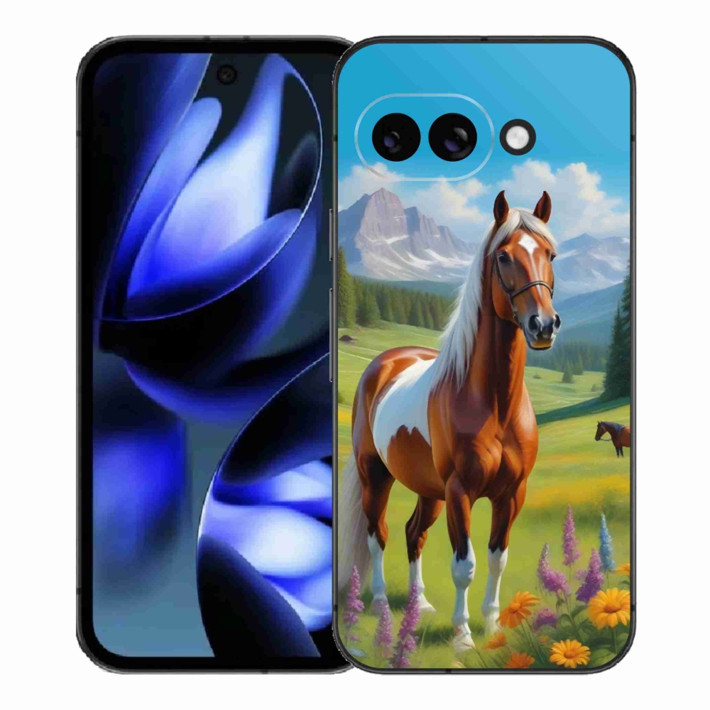 Gelový kryt mmCase na Google Pixel 9a - kůň na louce