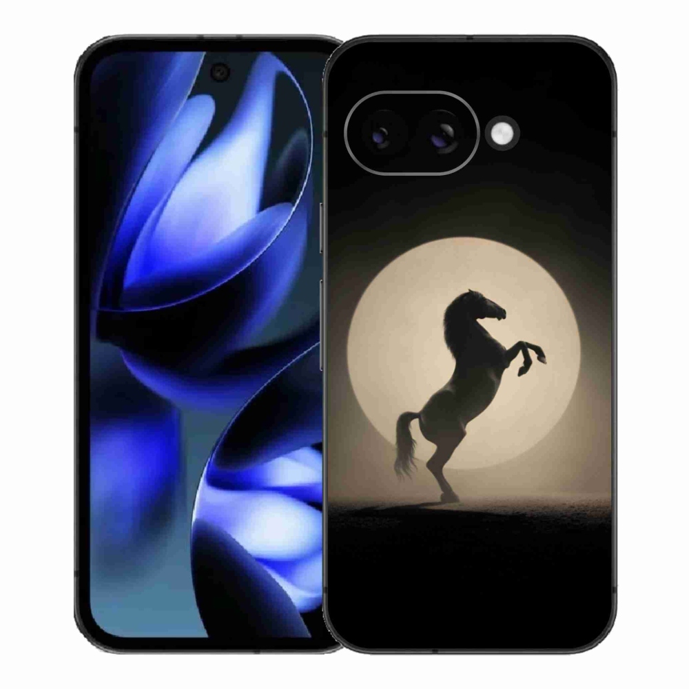 Gelový kryt mmCase na Google Pixel 9a - kůň v siluetě