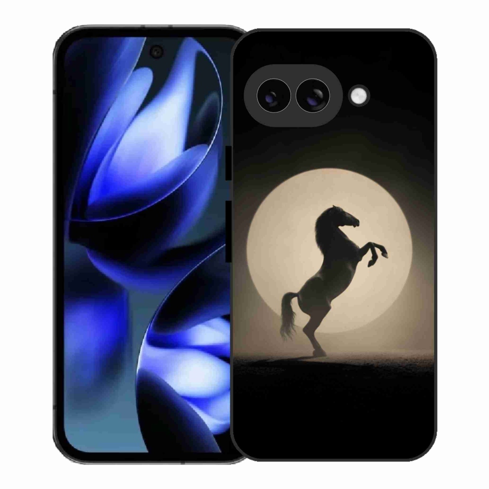 Gelový kryt mmCase na Google Pixel 9a - kůň v siluetě