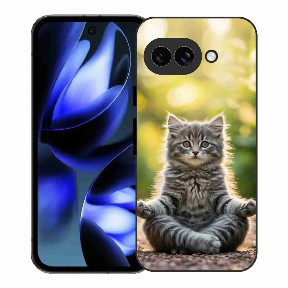 Gelový kryt mmCase na Google Pixel 9a - meditující kotě