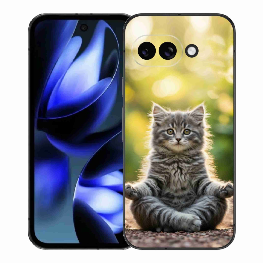 Gelový kryt mmCase na Google Pixel 9a - meditující kotě