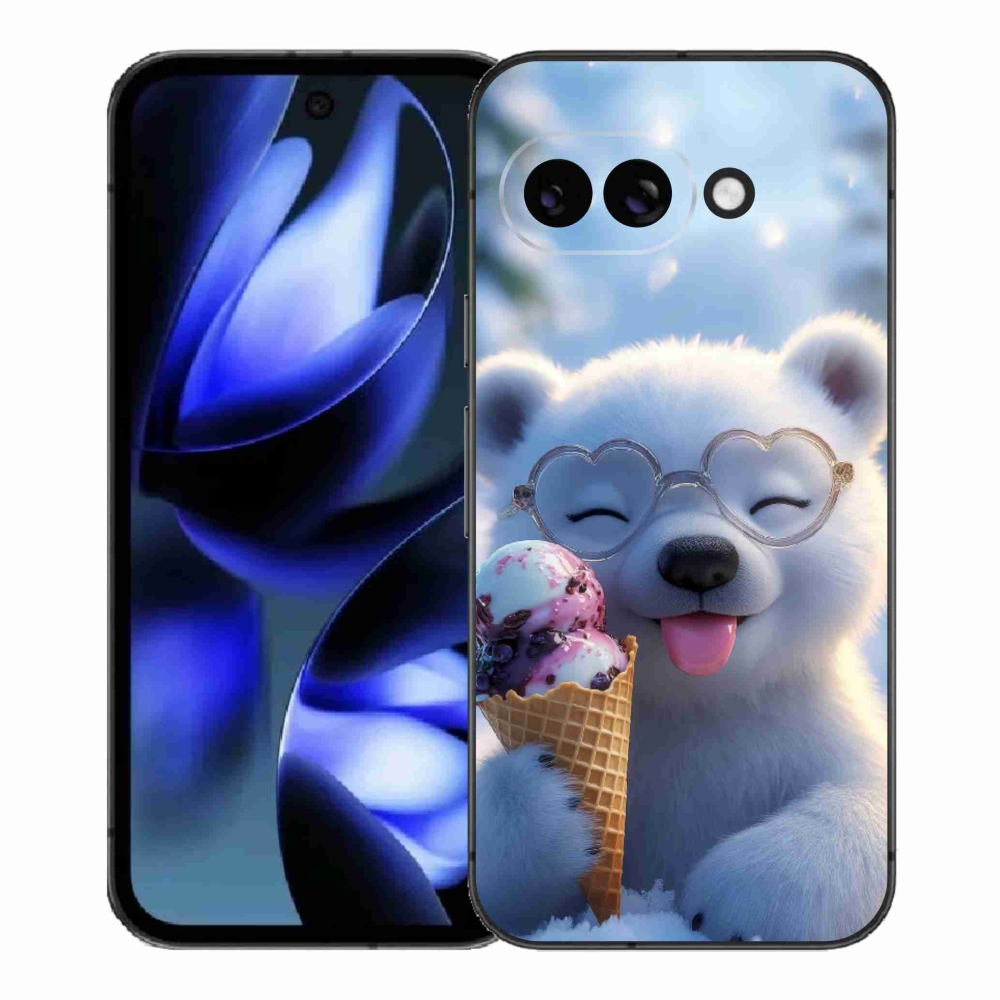 Gelový kryt mmCase na Google Pixel 9a - medvídek se zmrzlinou