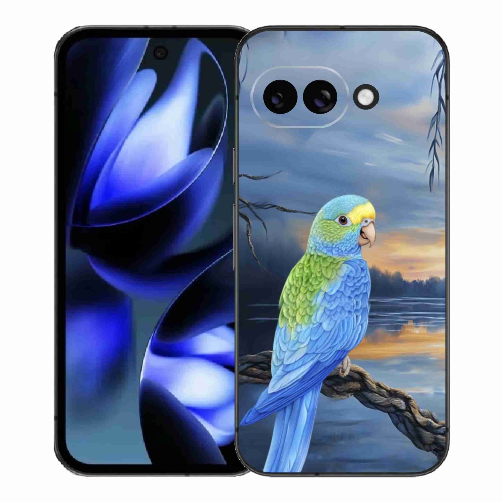 Gelový kryt mmCase na Google Pixel 9a - modrý papoušek
