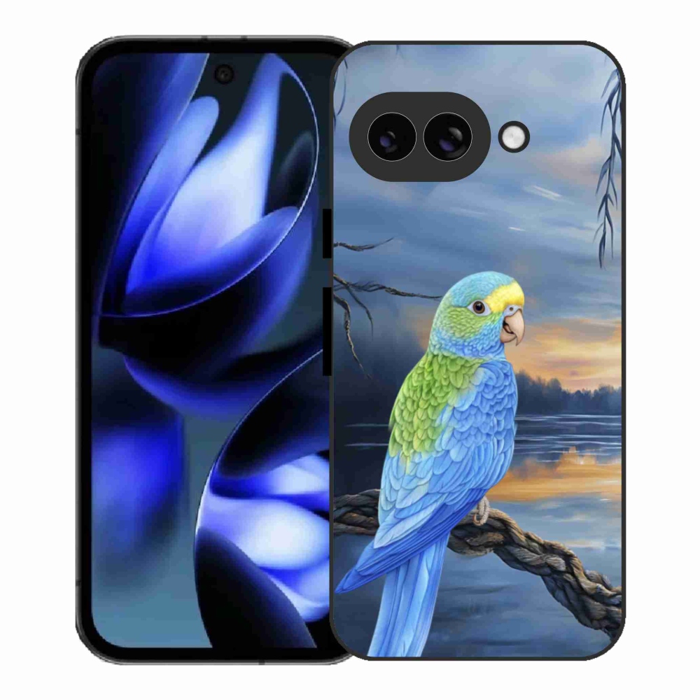 Gelový kryt mmCase na Google Pixel 9a - modrý papoušek