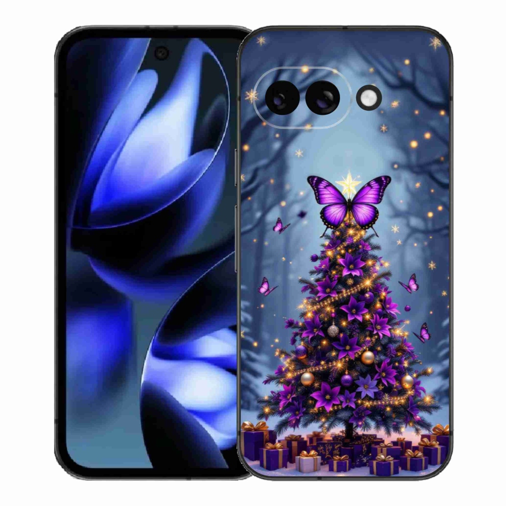 Gelový kryt mmCase na Google Pixel 9a - motýlí vánoční stromek